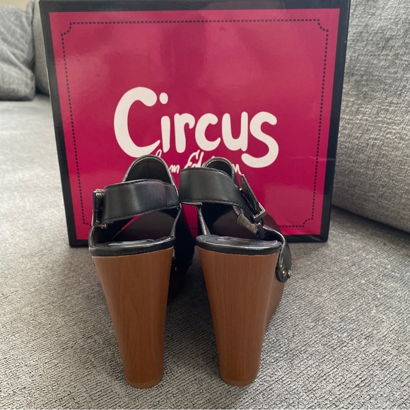 Circus Sam Edelman Women's Size 8 MBlack Wedge High Heels Platform Clara - Picture 2 of 4